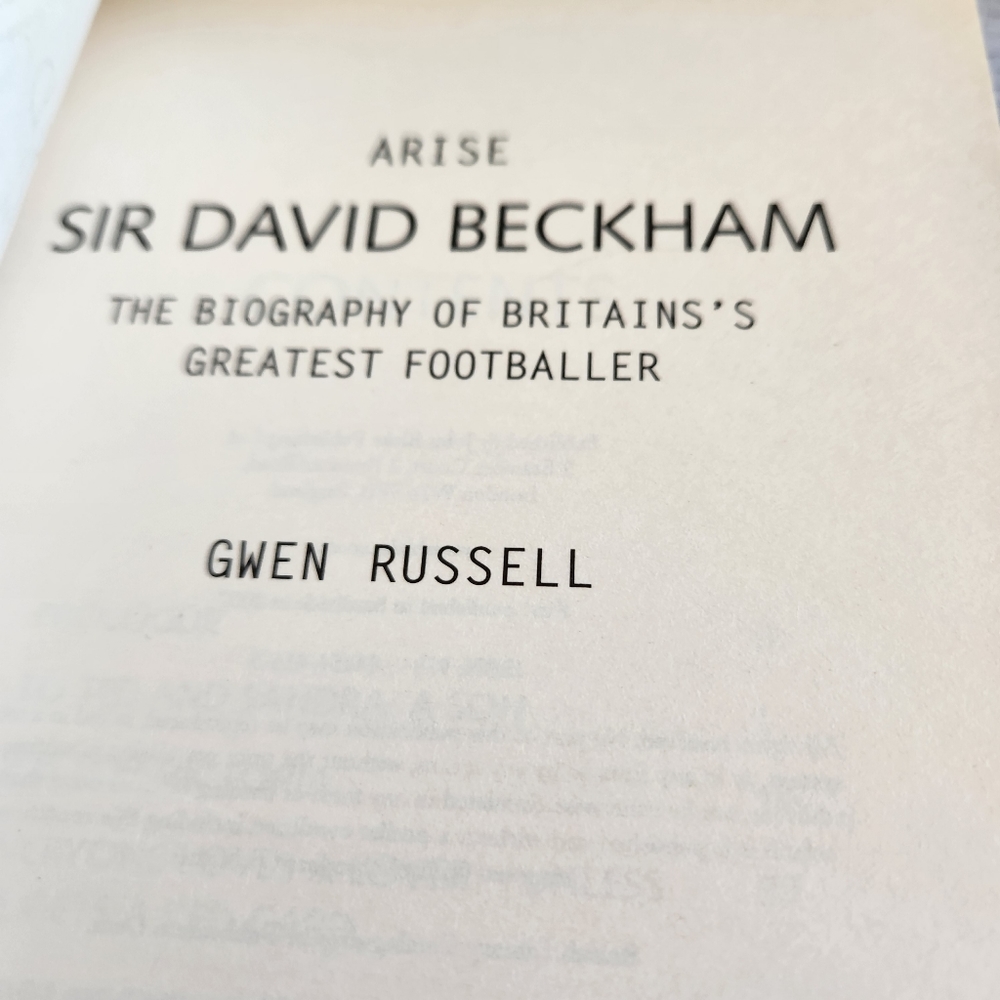 Arise Sir David Beckham by Gwen Russell Hard Cover Book with Dust Jacket - Picture 7 of 8